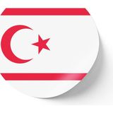 İberk 24 Adet - 7 cm Sticker Etiket - Vektörel Ülke Bayraklı Northern Cyprus Kuzey Kıbrıs Bayrağı