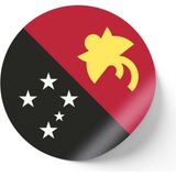 İberk 24 Adet - 7 cm Sticker Etiket - Vektörel Ülke Bayraklı Papua New Guinea Papua Yeni Gine Bayrağı