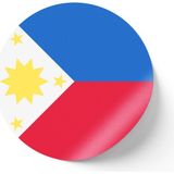 İberk 24 Adet - 7 cm Sticker Etiket - Vektörel Ülke Bayraklı Philippines Filipinler Bayrağı