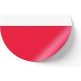 İberk 24 Adet - 7 cm Sticker Etiket - Vektörel Ülke Bayraklı Poland Polonya Bayrağı