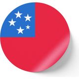 İberk 24 Adet - 7 cm Sticker Etiket - Vektörel Ülke Bayraklı Samoa Bayrağı