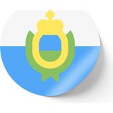 İberk 24 Adet - 7 cm Sticker Etiket - Vektörel Ülke Bayraklı San Marino Bayrağı