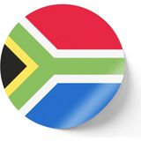 İberk 24 Adet - 7 cm Sticker Etiket - Vektörel Ülke Bayraklı South Africa Güney Afrika Bayrağı