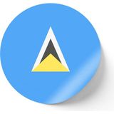İberk 24 Adet - 7 cm Sticker Etiket - Vektörel Ülke Bayraklı St Lucia Saint Lucia Bayrağı
