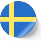 İberk 24 Adet - 7 cm Sticker Etiket - Vektörel Ülke Bayraklı Sweden Isveç Bayrağı