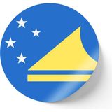 İberk 24 Adet - 7 cm Sticker Etiket - Vektörel Ülke Bayraklı Tokelau Bayrağı