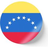 İberk 24 Adet - 7 cm Sticker Etiket - Vektörel Ülke Bayraklı Venezuela Bayrağı