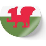 İberk 24 Adet - 7 cm Sticker Etiket - Vektörel Ülke Bayraklı Wales Galler Galli Bayrağı