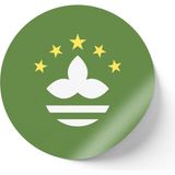 İberk 30 Adet - 5.5 cm Sticker Etiket - Vektörel Ülke Bayraklı Macao Makao Bayrağı