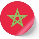 İberk 30 Adet - 5.5 cm Sticker Etiket - Vektörel Ülke Bayraklı Morocco Fas Bayrağı