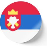 İberk 30 Adet - 5.5 cm Sticker Etiket - Vektörel Ülke Bayraklı Serbia Sırbistan Sırp Bayrağı