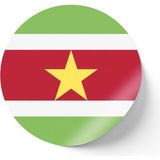 İberk 30 Adet - 5.5 cm Sticker Etiket - Vektörel Ülke Bayraklı Suriname Surinam Bayrağı