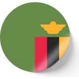İberk 30 Adet - 5.5 cm Sticker Etiket - Vektörel Ülke Bayraklı Zambia Zambiya Bayrağı