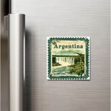 İberk Arjantin Argentina - Posta Pulu Temalı Ülke - Baskılı Buzdolap Magneti Kare - 9x9 cm
