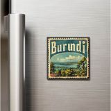 İberk Burundi Burundi - Posta Pulu Temalı Ülke - Baskılı Buzdolap Magneti Kare - 9x9 cm
