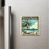 İberk Dominik Cumhuriyeti - Posta Pulu Temalı Ülke - Baskılı Buzdolap Magneti Kare - 9x9 cm