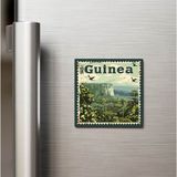 İberk Gine Guinea - Posta Pulu Temalı Ülke - Baskılı Buzdolap Magneti Kare - 9x9 cm