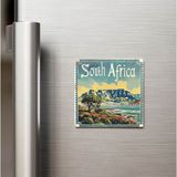 İberk Güney Afrika South Africa - Posta Pulu Temalı Ülke - Baskılı Buzdolap Magneti Kare - 9x9 cm