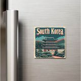 İberk Güney Kore South Korea - Posta Pulu Temalı Ülke - Baskılı Buzdolap Magneti Kare - 9x9 cm