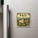 İberk Haiti Haiti - Posta Pulu Temalı Ülke - Baskılı Buzdolap Magneti Kare - 9x9 cm
