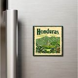 İberk Honduras Honduras - Posta Pulu Temalı Ülke - Baskılı Buzdolap Magneti Kare - 9x9 cm