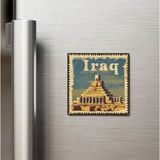 İberk Irak Iraq - Posta Pulu Temalı Ülke - Baskılı Buzdolap Magneti Kare - 9x9 cm