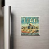 İberk İran Iran - Posta Pulu Temalı Ülke - Baskılı Buzdolap Magneti Kare - 9x9 cm
