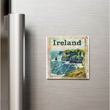 İberk İrlanda Ireland - Posta Pulu Temalı Ülke - Baskılı Buzdolap Magneti Kare - 9x9 cm