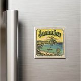 İberk Jamaika Jamaica - Posta Pulu Temalı Ülke - Baskılı Buzdolap Magneti Kare - 9x9 cm