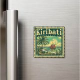İberk Kiribati Kiribati - Posta Pulu Temalı Ülke - Baskılı Buzdolap Magneti Kare - 9x9 cm