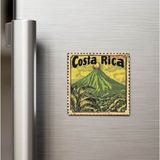 İberk Kosta Rika Costa Rica - Posta Pulu Temalı Ülke - Baskılı Buzdolap Magneti Kare - 9x9 cm