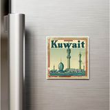 İberk Kuveyt Kuwait - Posta Pulu Temalı Ülke - Baskılı Buzdolap Magneti Kare - 9x9 cm