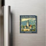 İberk Lihtenştayn Liechtenstein - Posta Pulu Temalı Ülke - Baskılı Buzdolap Magneti Kare - 9x9 cm