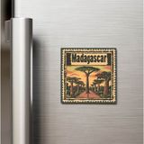 İberk Madagaskar Madagascar - Posta Pulu Temalı Ülke - Baskılı Buzdolap Magneti Kare - 9x9 cm