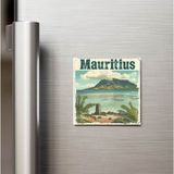 İberk Mauritius Mauritius - Posta Pulu Temalı Ülke - Baskılı Buzdolap Magneti Kare - 9x9 cm