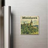 İberk Moldova Moldova - Posta Pulu Temalı Ülke - Baskılı Buzdolap Magneti Kare - 9x9 cm