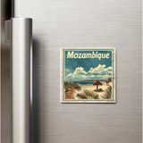 İberk Mozambik Mozambique - Posta Pulu Temalı Ülke - Baskılı Buzdolap Magneti Kare - 9x9 cm
