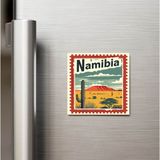İberk Namibya Namibia - Posta Pulu Temalı Ülke - Baskılı Buzdolap Magneti Kare - 9x9 cm