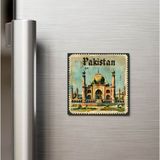 İberk Pakistan Pakistan - Posta Pulu Temalı Ülke - Baskılı Buzdolap Magneti Kare - 9x9 cm