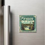 İberk Paraguay Paraguay - Posta Pulu Temalı Ülke - Baskılı Buzdolap Magneti Kare - 9x9 cm