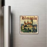 İberk Romanya Romania - Posta Pulu Temalı Ülke - Baskılı Buzdolap Magneti Kare - 9x9 cm
