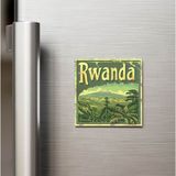 İberk Ruanda Rwanda - Posta Pulu Temalı Ülke - Baskılı Buzdolap Magneti Kare - 9x9 cm
