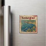 İberk Senegal Senegal - Posta Pulu Temalı Ülke - Baskılı Buzdolap Magneti Kare - 9x9 cm
