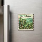 İberk Sierra Leone Sierra Leone - Posta Pulu Temalı Ülke - Baskılı Buzdolap Magneti Kare - 9x9 cm