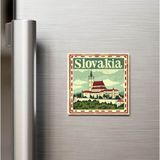 İberk Slovakya Slovakia - Posta Pulu Temalı Ülke - Baskılı Buzdolap Magneti Kare - 9x9 cm