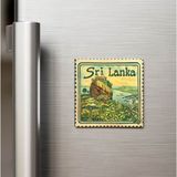 İberk Sri Lanka Sri Lanka - Posta Pulu Temalı Ülke - Baskılı Buzdolap Magneti Kare - 9x9 cm