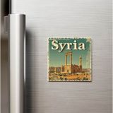 İberk Suriye Syria - Posta Pulu Temalı Ülke - Baskılı Buzdolap Magneti Kare - 9x9 cm