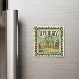 İberk Uruguay Uruguay - Posta Pulu Temalı Ülke - Baskılı Buzdolap Magneti Kare - 9x9 cm