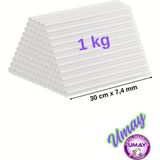 İbico 1 kg (80 Adet) Ince Sıcak Mum Silikon Tabanca Mumu Çubukları 7,4 Mmx 30 cm