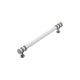 İbico 946 Boru Çekmece Kulp 12.8 Cm - Krom Yüzük Beyaz Kulp- 10'Li Paket